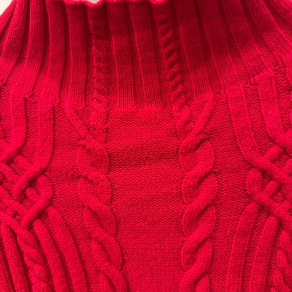 Red Cable Knit Women's Stretchy Sweater L - Picture 3 of 3